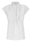 Peserico Striped Sleeveless Shirt In White