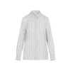 Peserico Striped Long Sleeve Shirt With Cuffed Sleeves In White