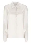Peserico Long Sleeve Collared Silk Shirt In White
