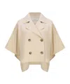 Peserico Double-breasted Cape In Nude