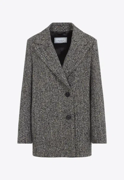 PESERICO SHORT SINGLE-BREASTED WOOL COAT