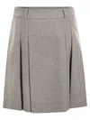 Peserico Short Skirt In Wool And Viscose In Gray