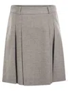 Peserico Women Short Skirt In Wool And Viscose In Grey