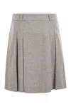 Peserico Women Short Skirt In Wool And Viscose In Grey