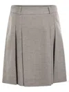 Peserico Women Short Skirt In Wool And Viscose In Grey