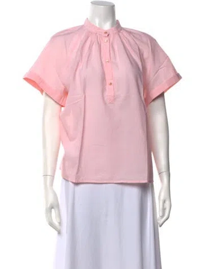 Pre-owned Peserico Short Sleeve Blouse In Pink