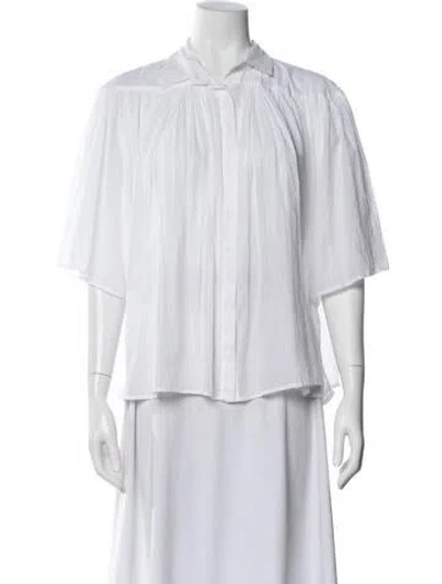 Pre-owned Peserico Short Sleeve Blouse In White
