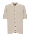 Peserico Polo Cardigan In Pure Cotton Yarn In Neutral