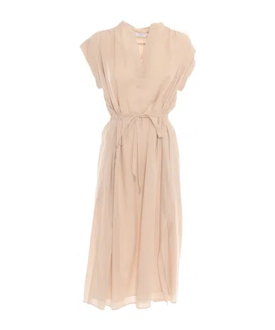 Peserico Short Sleeve Dress In Pink