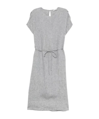 Peserico Short Sleeve Dress In Gray