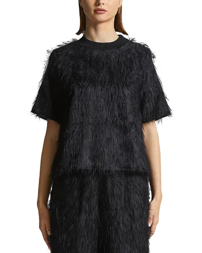Peserico Short Sleeve Eyelash Top In Black