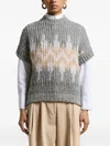 Peserico Short-sleeve Geometric-pattern Vest In Multi