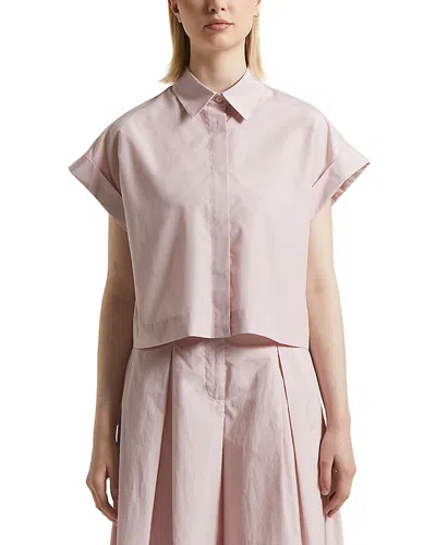Peserico Short Sleeve Hidden Placket Blouse In Pink