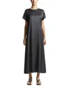 Peserico Short Sleeve Maxi Dress In Space Blue