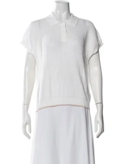 Pre-owned Peserico Short Sleeve Polo In White