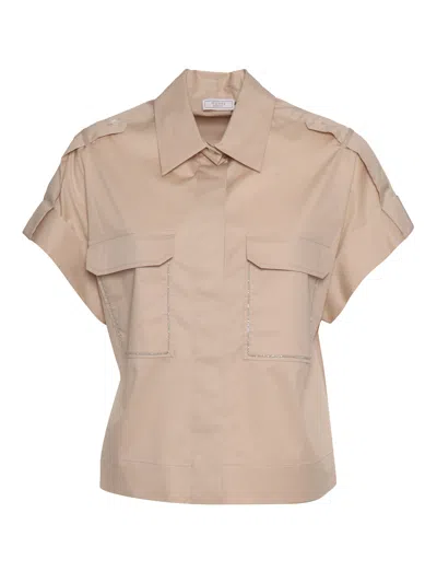 Peserico Short Sleeve Shirt In Neutral