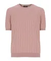 Peserico Short Sleeves Crew Neck T-shirt In Pink