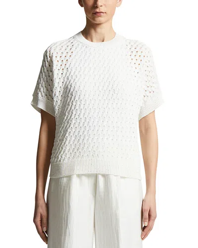 Peserico Short Sleeve Sweater In Cloud White