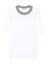 Peserico Lounge Crew Neck T Shirt Contrast Neckline In White