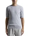 Peserico Short Sleeve Textured Sweater In Steel