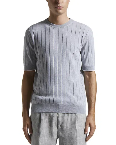 Peserico Short Sleeve Textured Sweater In Steel