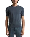 Peserico Short Sleeve Tipped Tee In Aviator Blue