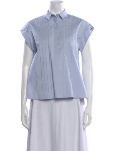 Pre-owned Peserico Short Sleeve Top In Blue