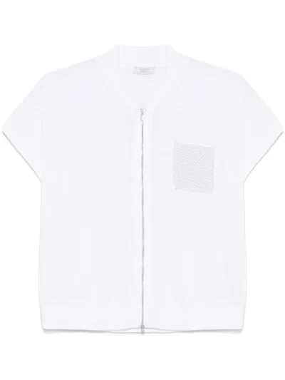 Peserico Short-sleeve Zip-up Knitwear Top