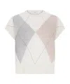 Peserico Diamond-pattern Short-sleeve Top In Multi