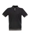 Peserico Polo Shirt In Linen And Cotton Yarn