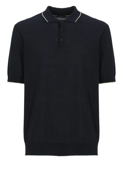 Peserico Short-sleeved Polo Shirt In Black