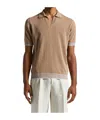 Peserico Polo Shirt In Linen And Cotton Yarn In Brown
