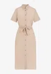 Peserico Cream Midi Dress In Beige
