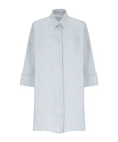 Peserico Short-sleeved Shirt-style Dress In Blue