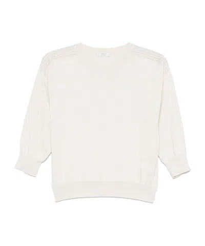 Peserico Short-sleeved Sweater In White