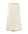 Peserico Sleeveless Linen Top In Neutral