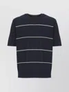 Peserico Short Sleeves Polo Shirt With Striped Pattern In Blue
