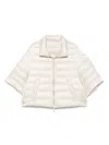 Peserico Short-sleeves Puffer Jacket In Neutrals