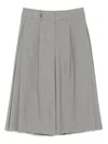 Peserico Pleated Wool-blend Knee-length Shorts In Gray