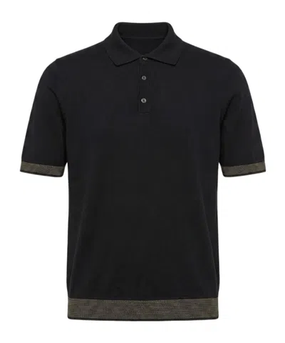 Peserico Short-sleeved Polo Shirt In Black