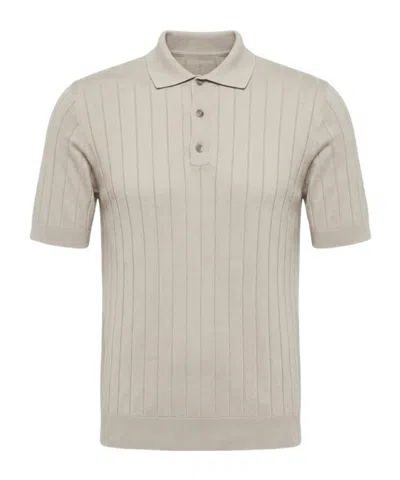 Peserico Short-sleeved Polo Shirt In Brown