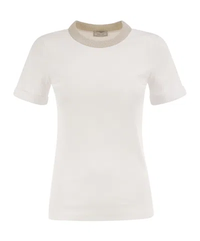 Peserico Short-sleeved T-shirt In Metallic