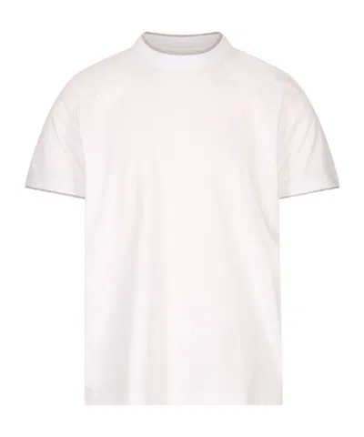 Peserico Contrast-trim Short-sleeved T-shirt In White