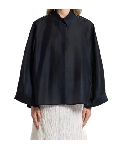 Peserico Shoulder Slit Shirt In Black