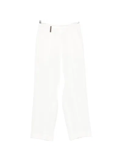 Peserico Pleated Trousers With Pocket Detail In White