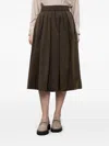 Peserico Side-pockets Pleated Midi Skirt In Brown