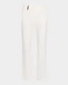 Peserico Side-slit Cropped Stretch Pants In Cloud White