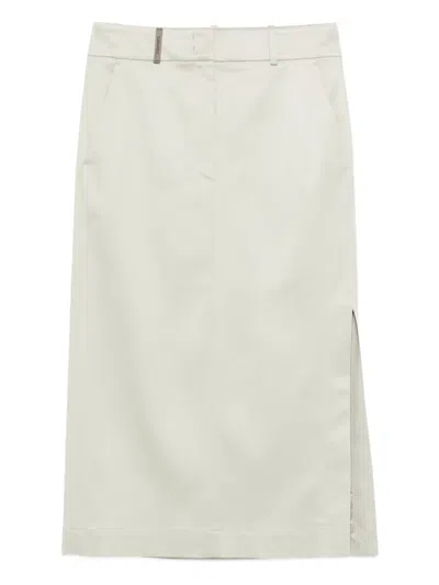 Peserico Side-slit Midi Pencil Skirt In Green
