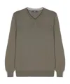 Peserico Side Stripe Detail Sweater In Green