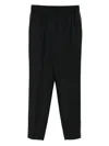 Peserico Side-stripe Wool Trousers In Black